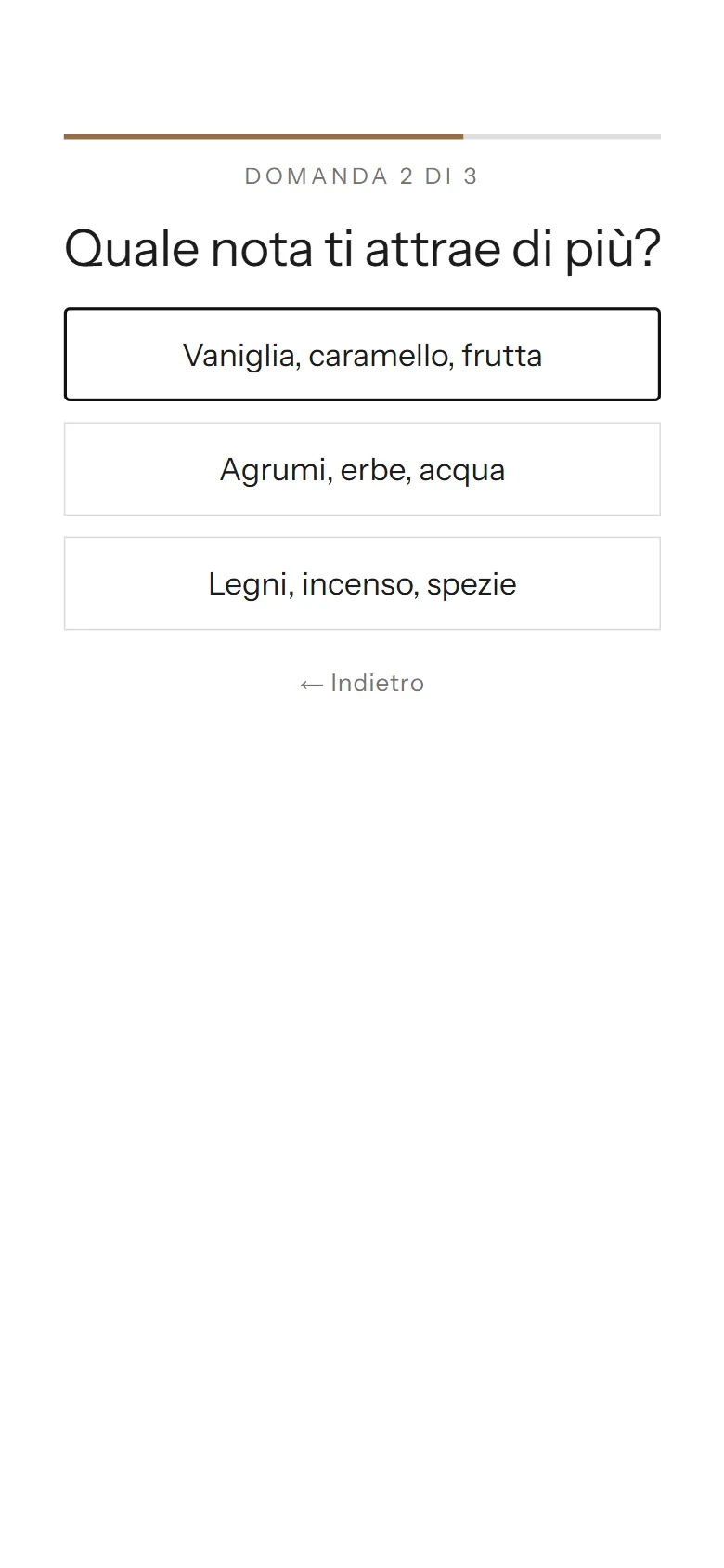 Una domanda del quiz olfattivo