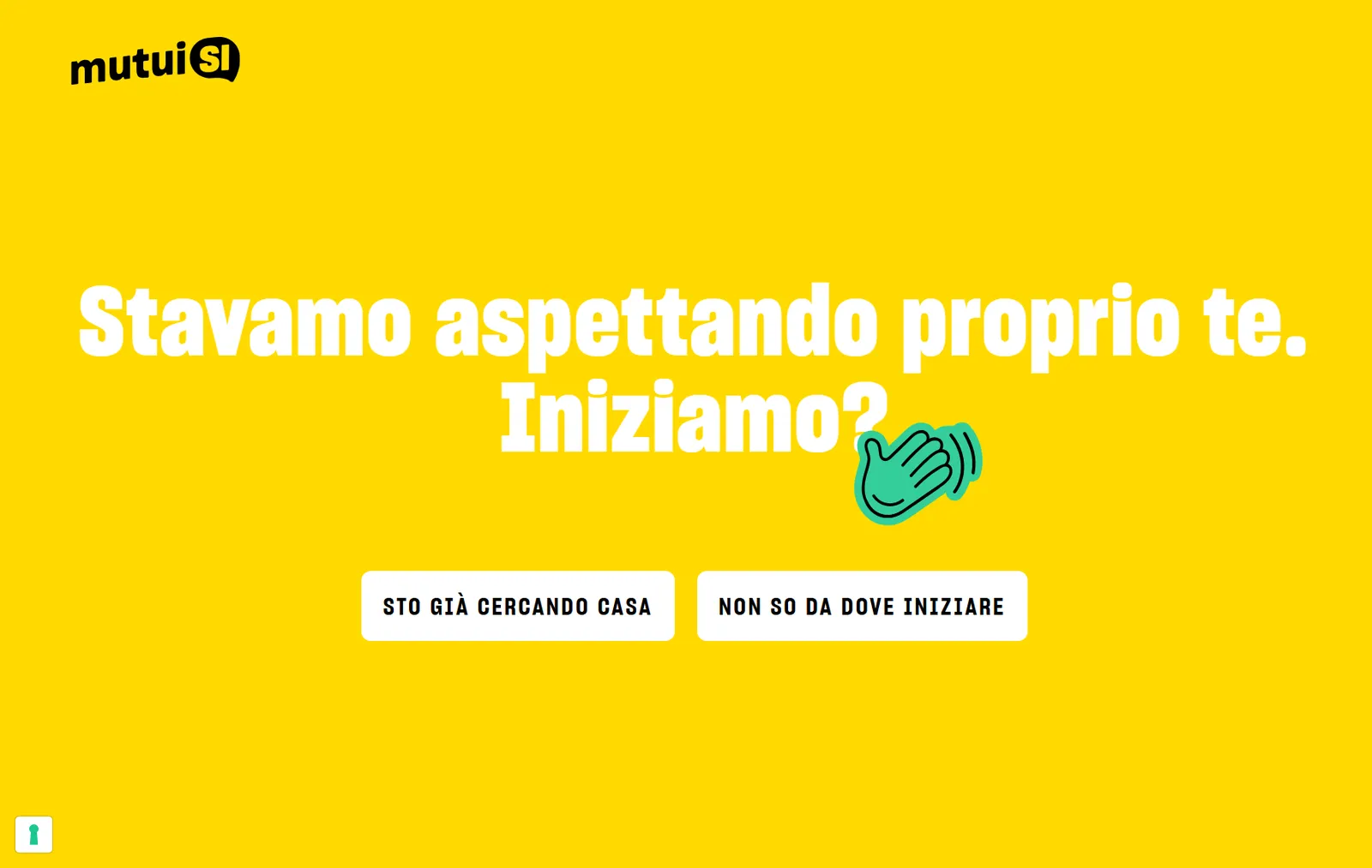 Pagina di ingresso del percorso MutuiSì con le scelte Sto già cercando casa e Non so da dove iniziare