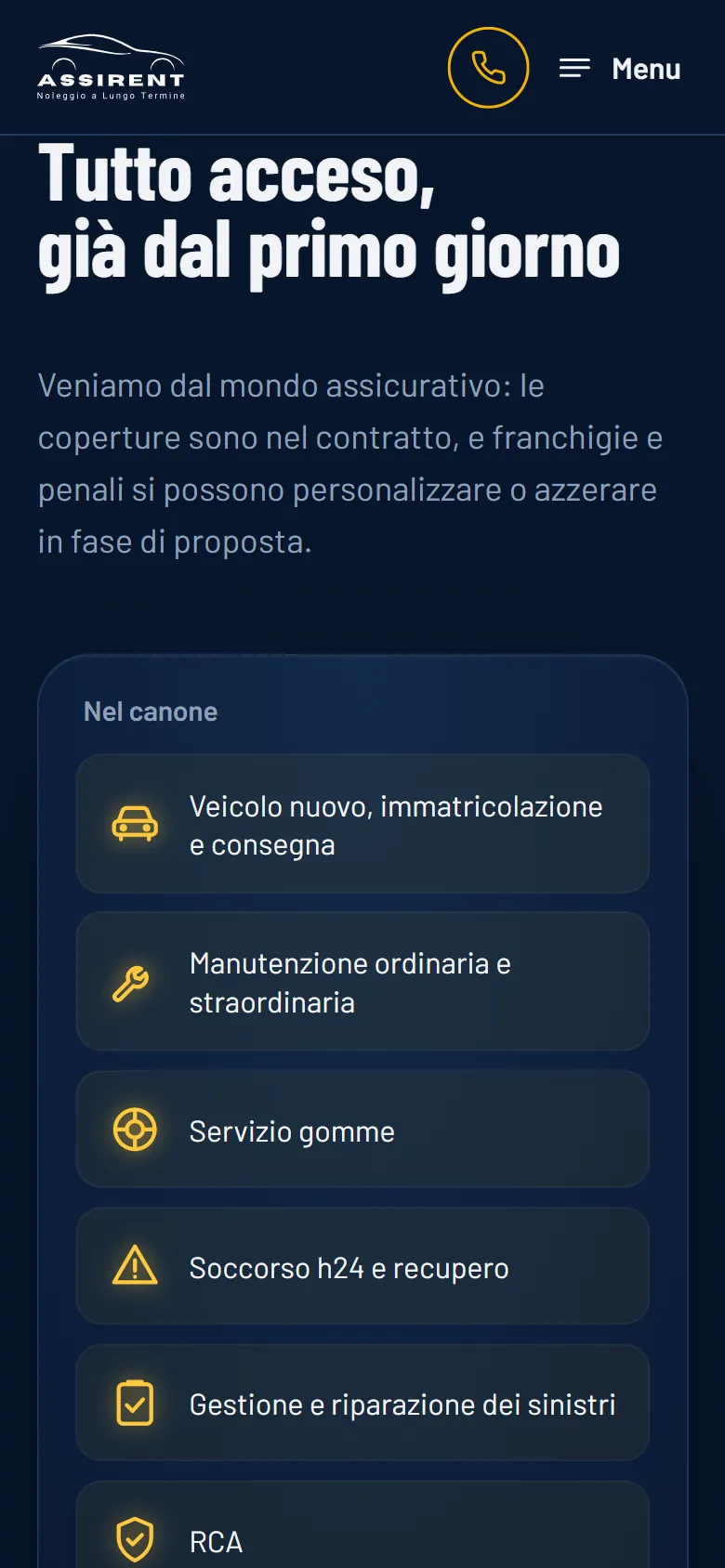 Cosa comprende il canone, sul telefono